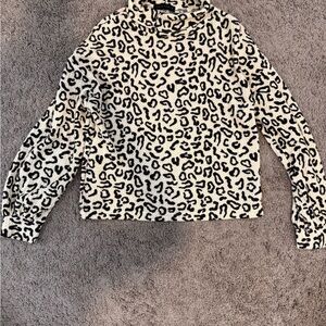 Sanctuary Black and White Animal Print Top